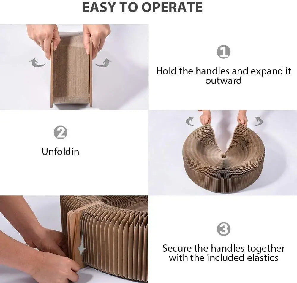 TrustiTails FoldScratch Collapsible Cat Scratcher Lounge