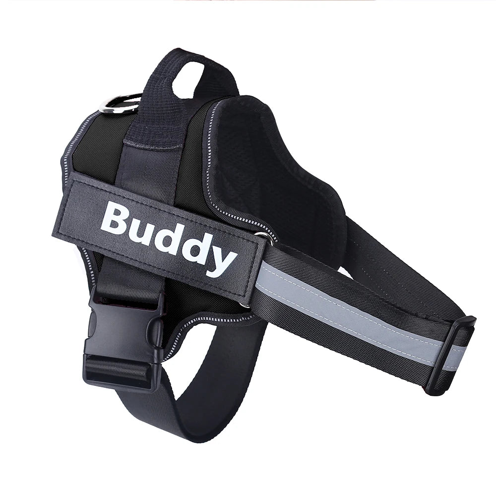 Dog Harness Reflective Breathable Adjustable Pet Harness For Dog Vest ID Custom Patch Outdoor Walking Dog Supplies