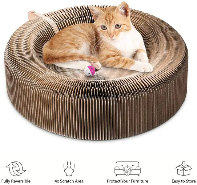 TrustiTails FoldScratch Collapsible Cat Scratcher Lounge