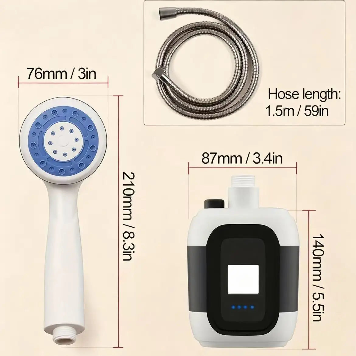 USB Rechargeable Portable Electric Shower Pump for Camping Outdoor Pet Wash Garden Cleaning Dormitory - Essential Shower Utility Tool