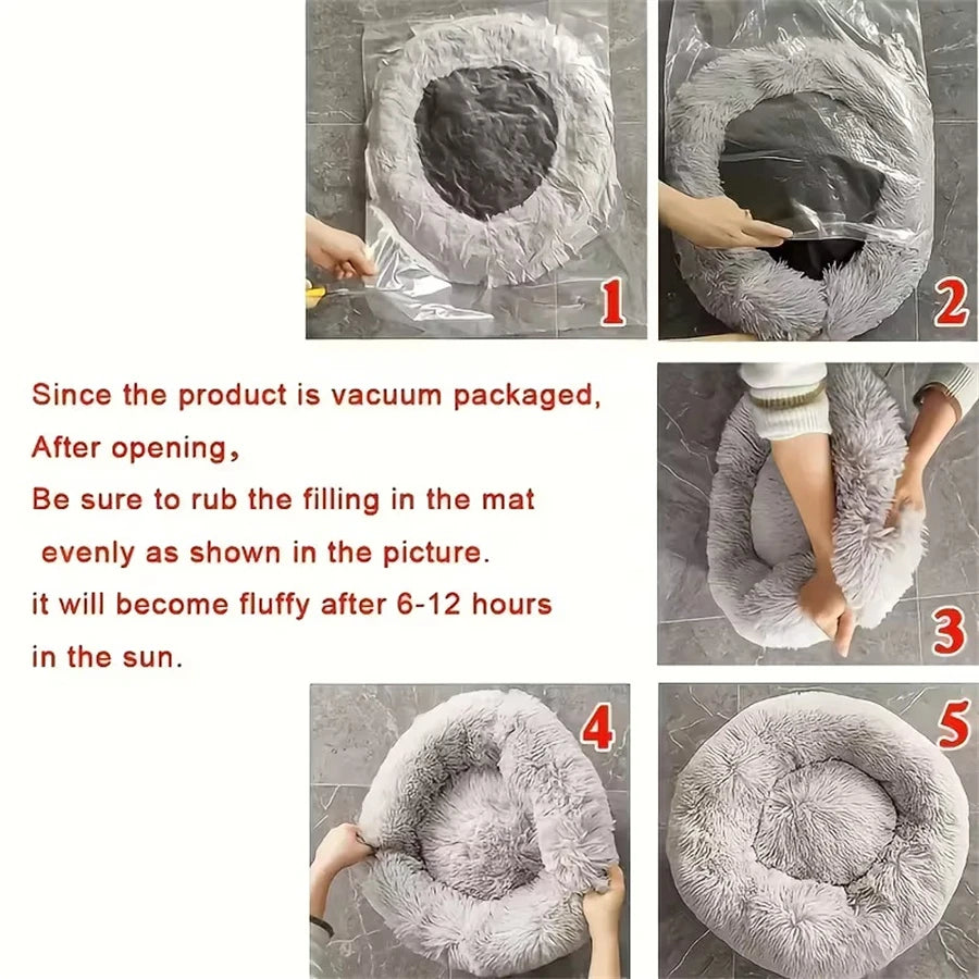 TrustiTails SnuggleRing Round Plush Pet Bed