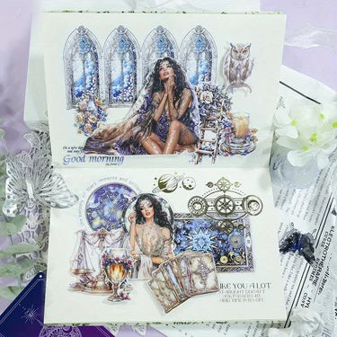 6 Pack 120 Sheets A5 Winter Wonderland Sticker Book, PET Pre Cut Vintage Decals for Journaling, Scrapbooking DIY Craft Supplies