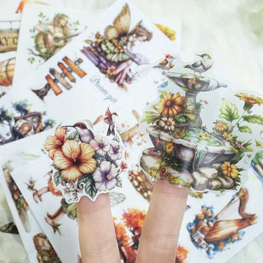 6 Pack 120 Sheets A5 Winter Wonderland Sticker Book, PET Pre Cut Vintage Decals for Journaling, Scrapbooking DIY Craft Supplies