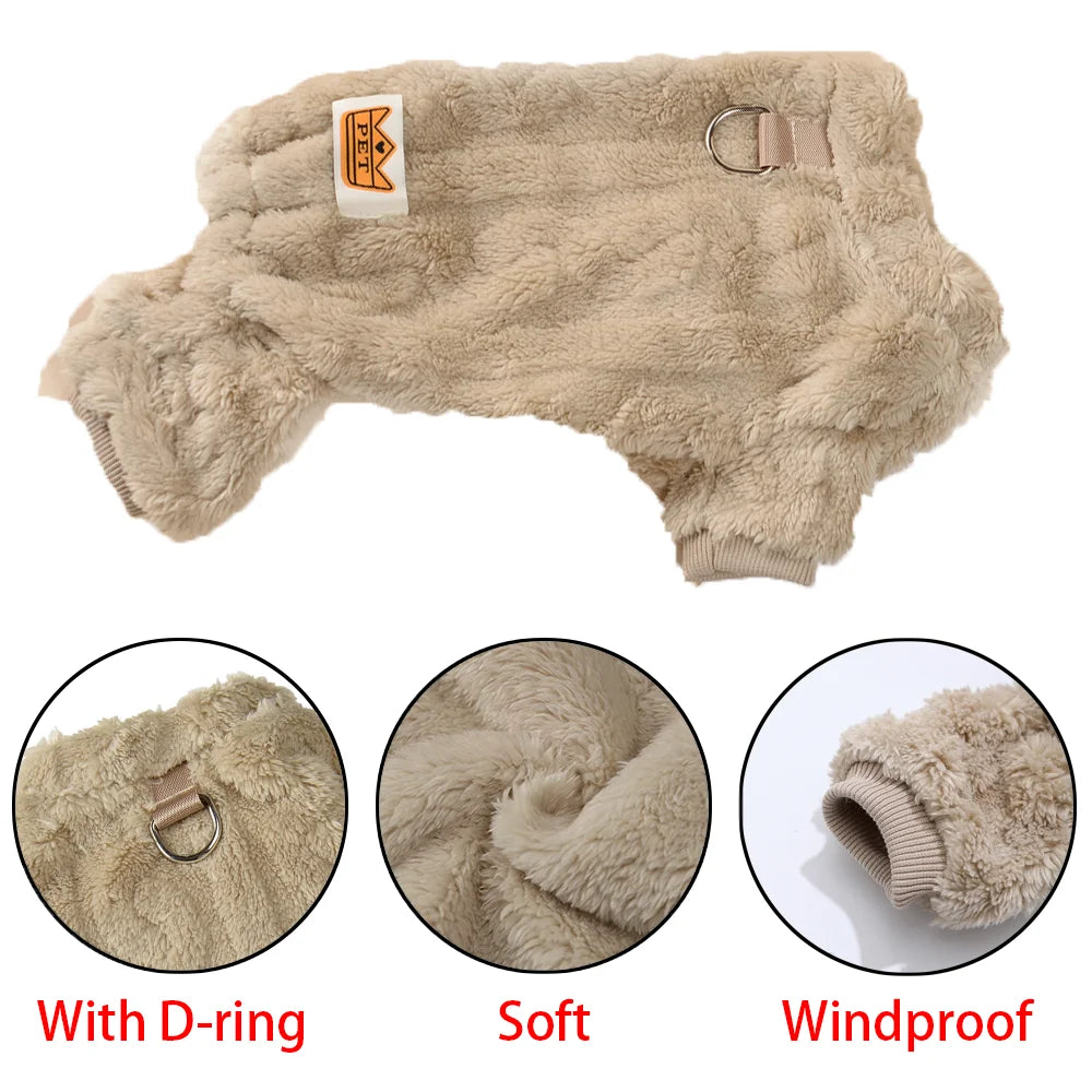 TrustiTails WinterWrap Fleece Dog Jumpsuit