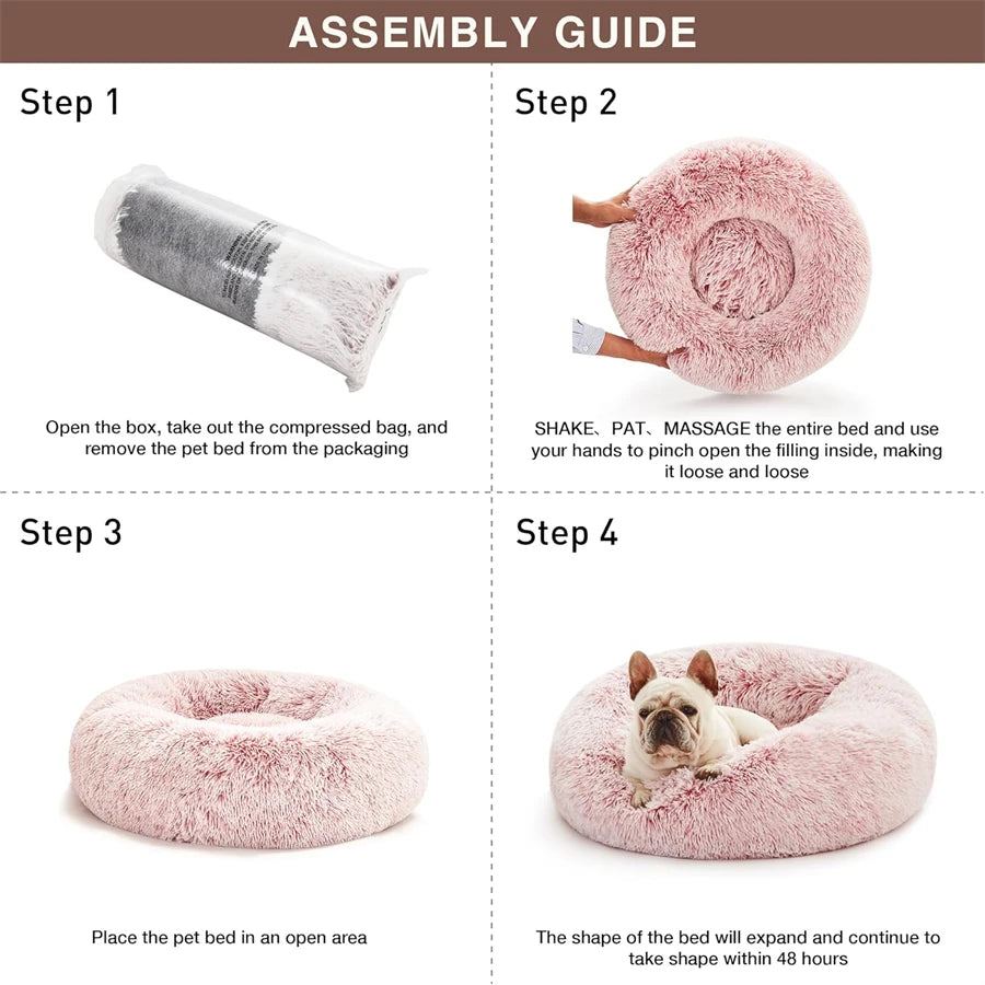 TrustiTails SnuggleRing Round Plush Pet Bed