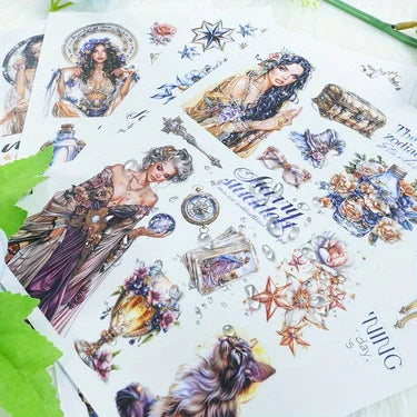 6 Pack 120 Sheets A5 Winter Wonderland Sticker Book, PET Pre Cut Vintage Decals for Journaling, Scrapbooking DIY Craft Supplies
