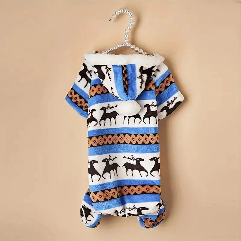 TrustiTails FestiveSnug Reindeer Hooded Pet Pajamas