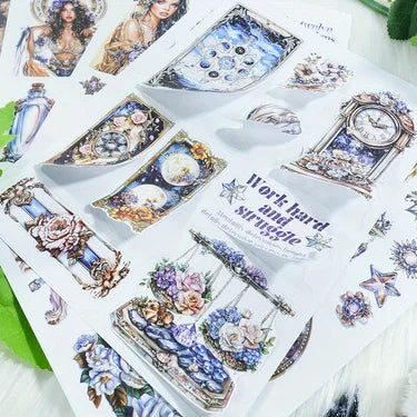 6 Pack 120 Sheets A5 Winter Wonderland Sticker Book, PET Pre Cut Vintage Decals for Journaling, Scrapbooking DIY Craft Supplies