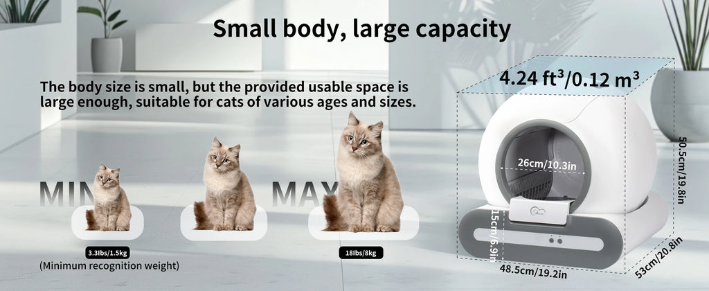 DOEL 2026 New Smart Self-Cleaning Cat Litter Box, 65L Large Space Automatic Cat Toilet, App Control, Only Support 2.4G WiFi, Compatible with Tofu and Mixed Cat Litter, Filter A Included Only, Suitable for Pet Lovers