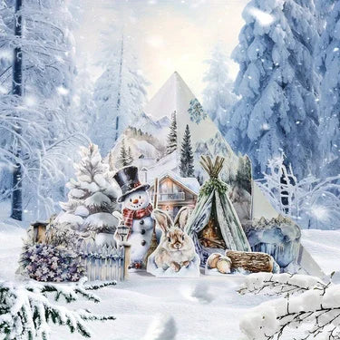 6 Pack 120 Sheets A5 Winter Wonderland Sticker Book, PET Pre Cut Vintage Decals for Journaling, Scrapbooking DIY Craft Supplies