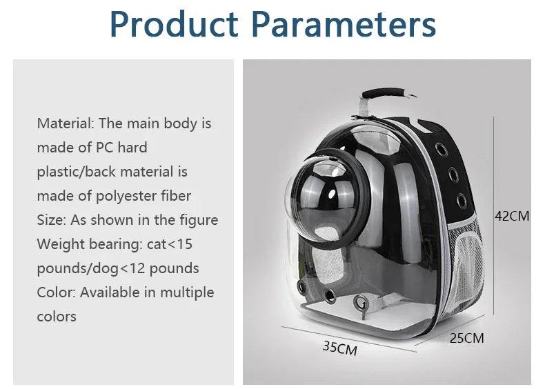 TrustiTails SkyPod Transparent Pet Carrier Backpack