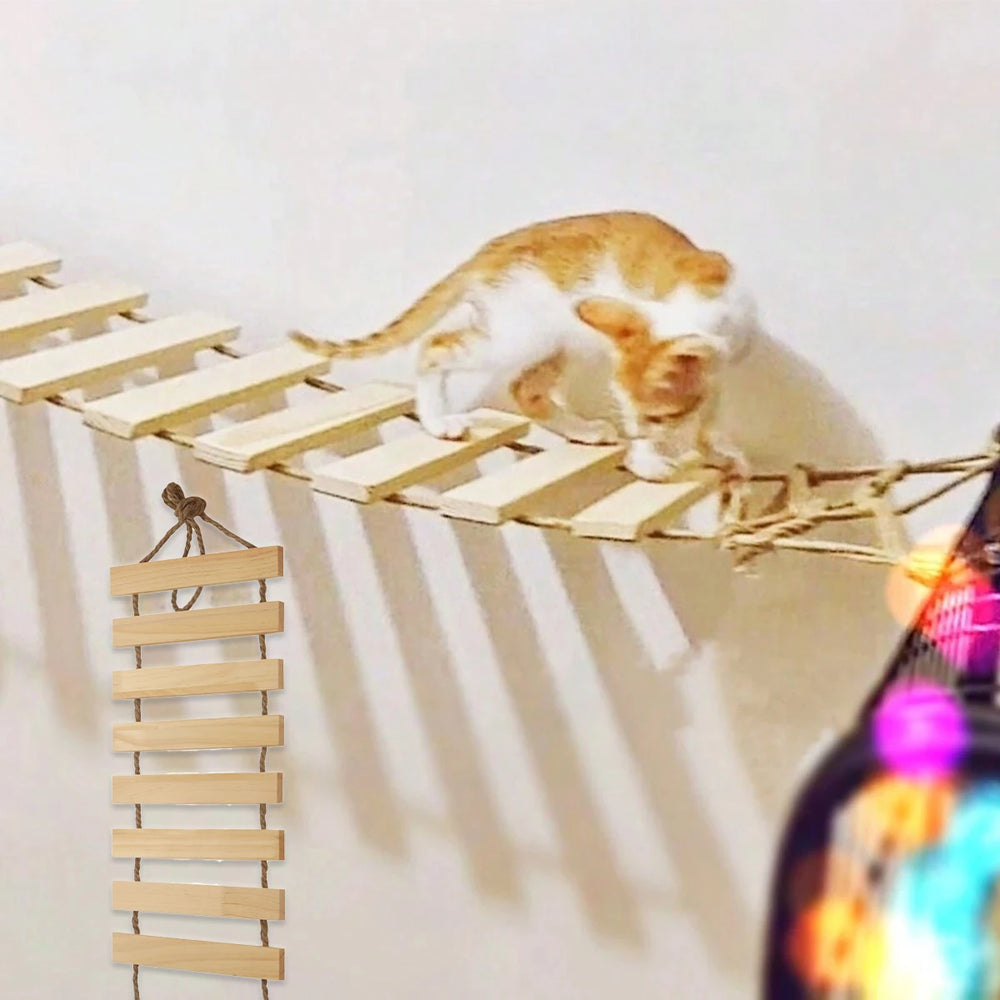 TrustiTails TimberTrail Wooden Cat Climbing Ladder
