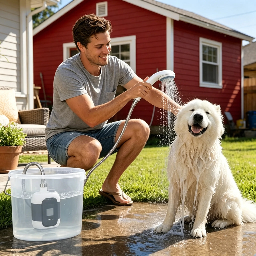 USB Rechargeable Portable Electric Shower Pump for Camping Outdoor Pet Wash Garden Cleaning Dormitory - Essential Shower Utility Tool
