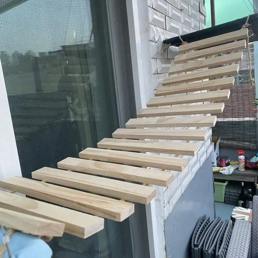 TrustiTails TimberTrail Wooden Cat Climbing Ladder