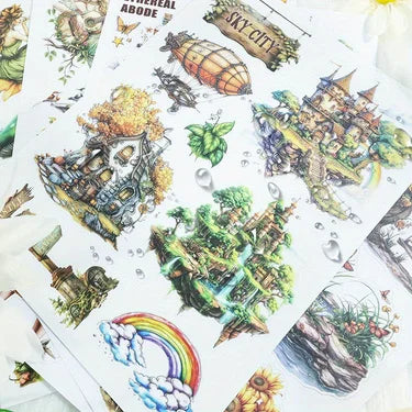 6 Pack 120 Sheets A5 Winter Wonderland Sticker Book, PET Pre Cut Vintage Decals for Journaling, Scrapbooking DIY Craft Supplies