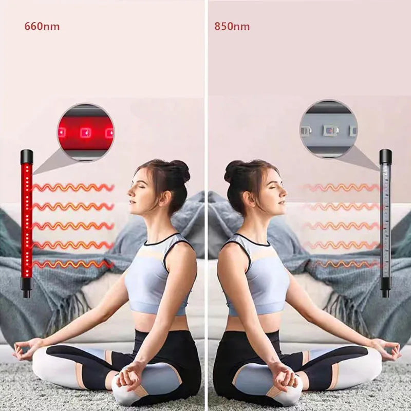 Led Red Light Lamp, Floor-Standing Tripod 660Nm/850Nm, USB with Timer and Dimming Function, Home Exercise Yoga Lamp, Pet Care.
