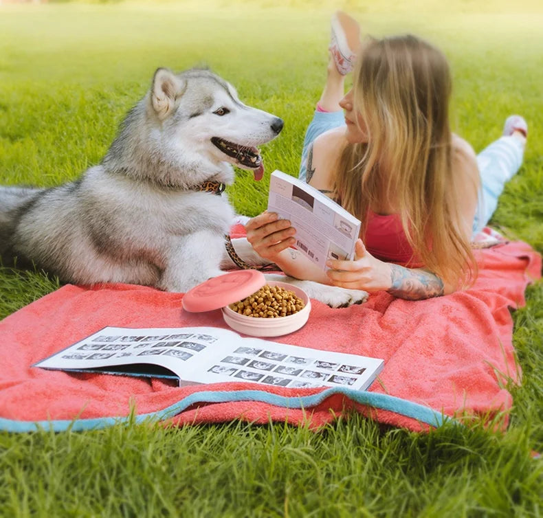 TrustiTails TrailBowl 2-in-1 Travel Pet Bowl