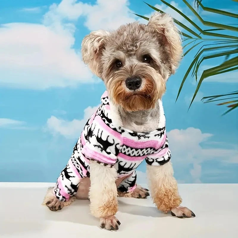 TrustiTails FestiveSnug Reindeer Hooded Pet Pajamas