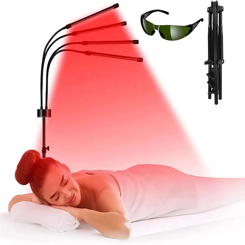 Led Red Light Lamp, Floor-Standing Tripod 660Nm/850Nm, USB with Timer and Dimming Function, Home Exercise Yoga Lamp, Pet Care.