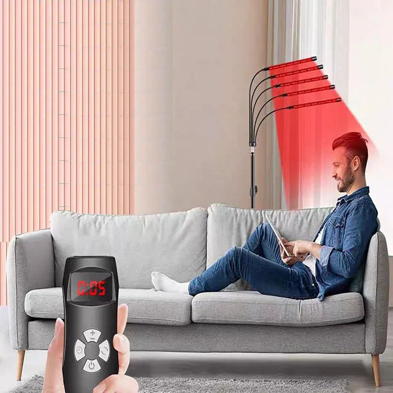 Led Red Light Lamp, Floor-Standing Tripod 660Nm/850Nm, USB with Timer and Dimming Function, Home Exercise Yoga Lamp, Pet Care.
