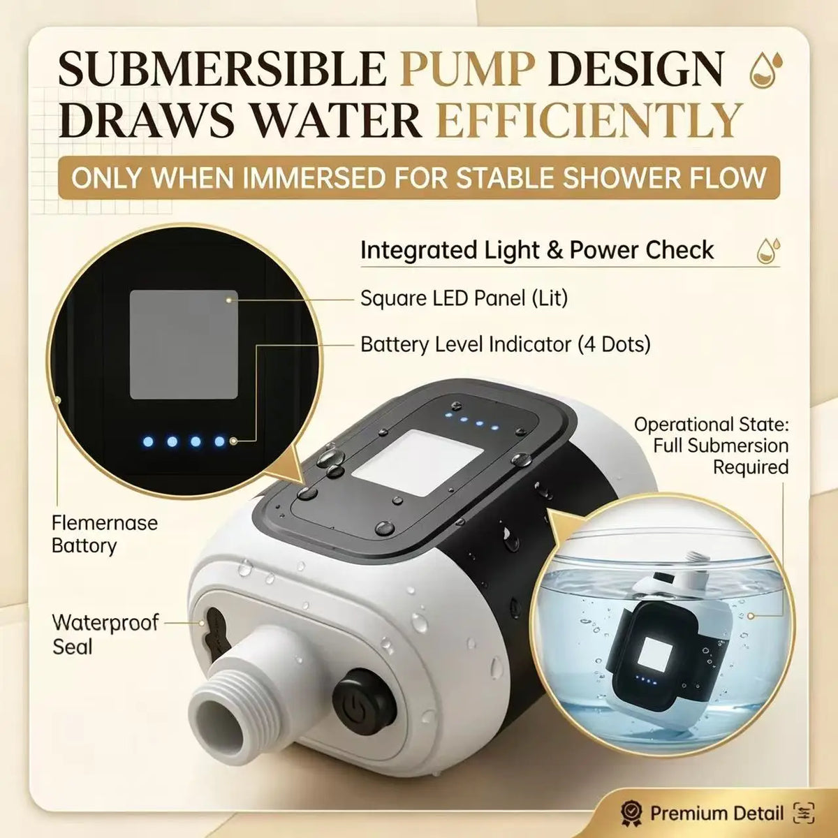 USB Rechargeable Portable Electric Shower Pump for Camping Outdoor Pet Wash Garden Cleaning Dormitory - Essential Shower Utility Tool
