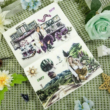 6 Pack 120 Sheets A5 Winter Wonderland Sticker Book, PET Pre Cut Vintage Decals for Journaling, Scrapbooking DIY Craft Supplies