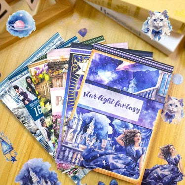 6 Pack 120 Sheets A5 Winter Wonderland Sticker Book, PET Pre Cut Vintage Decals for Journaling, Scrapbooking DIY Craft Supplies