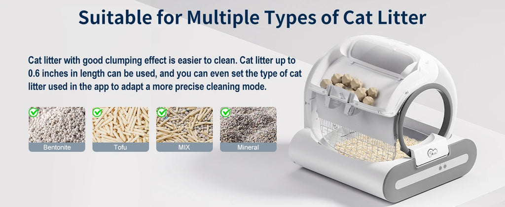 DOEL 2026 New Smart Self-Cleaning Cat Litter Box, 65L Large Space Automatic Cat Toilet, App Control, Only Support 2.4G WiFi, Compatible with Tofu and Mixed Cat Litter, Filter A Included Only, Suitable for Pet Lovers