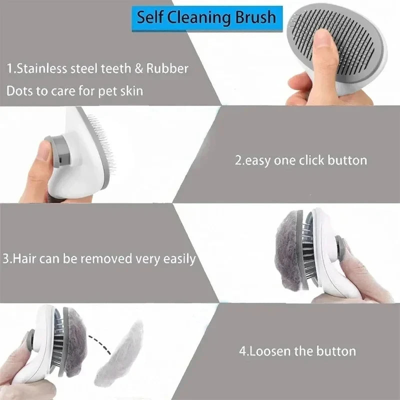 TrustiTails FurSweep Self-Cleaning Pet Brush