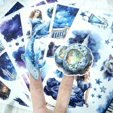 6 Pack 120 Sheets A5 Winter Wonderland Sticker Book, PET Pre Cut Vintage Decals for Journaling, Scrapbooking DIY Craft Supplies