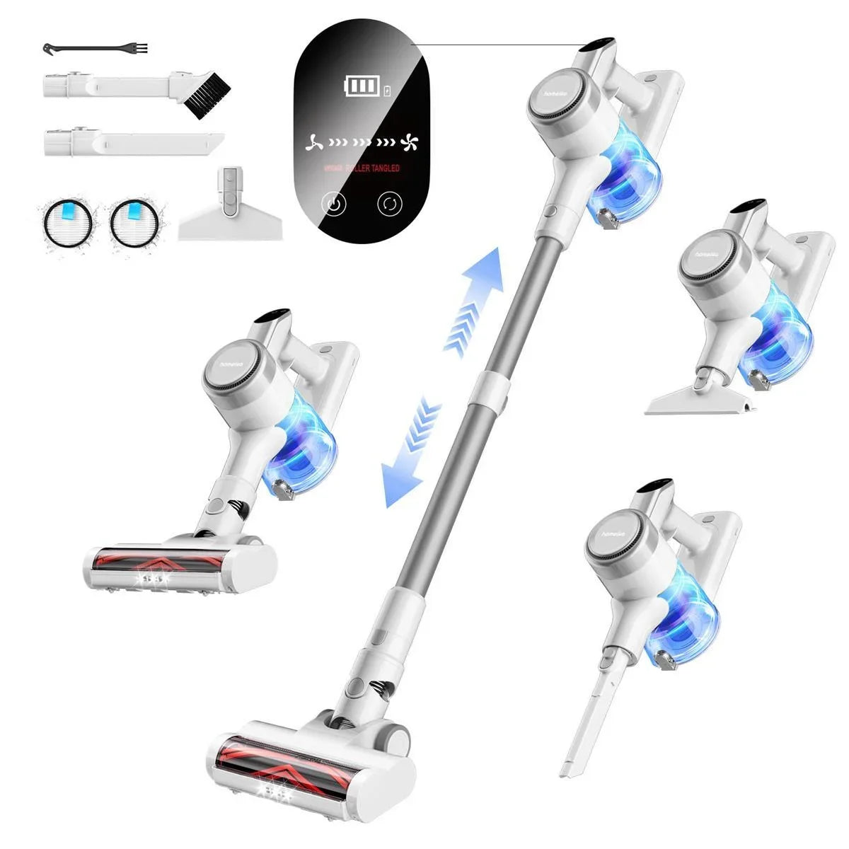 Homeika Cordless Vacuum Cleaner,23KPa 48mins Powerful Suction Vacuum LED Display,Lightweight Stick for HardFloor/Carpet/Pet Hair